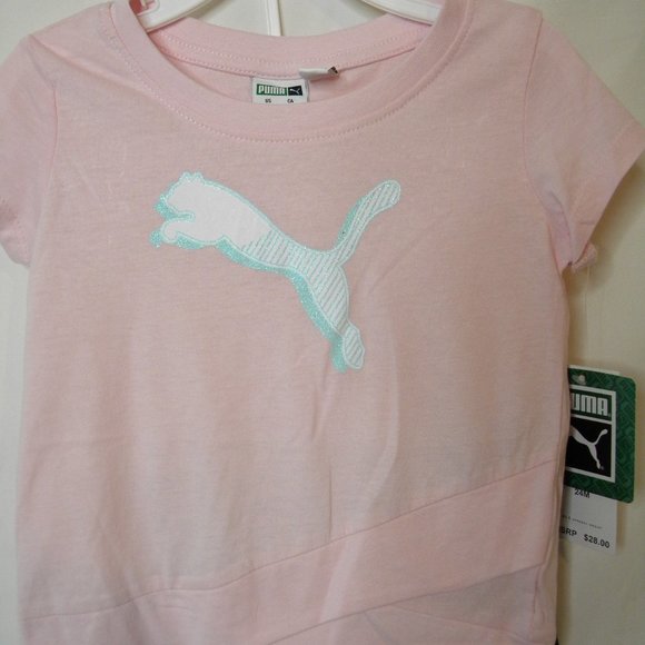 Puma Cute Infant 2 Piece Outfit Pink and Gray Set Athletic Girl 24 months - Picture 3 of 4